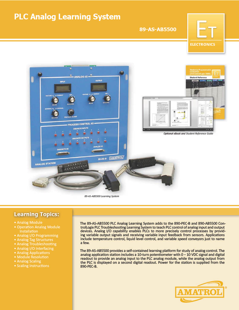 Amatrol PLC Analog Application Trainer 89-AS-AB5500