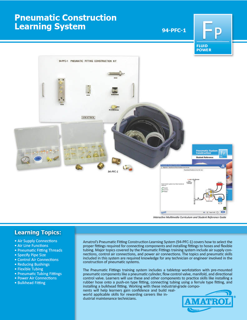 Amatrol Pneumatic Fitting Construction Trainer 94-PFC-1