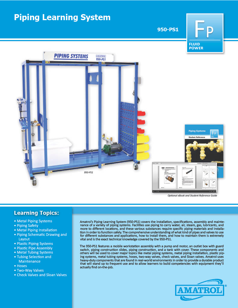 Amatrol Industrial Fluid Piping Training 950-PS1