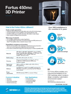 Stratasys FDM 3D Printers Fortus 450mc